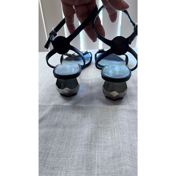 Frances Valentine Women's Leather Buckle Strap Beatrix Sandals Black Size 11 - Picture 8 of 11